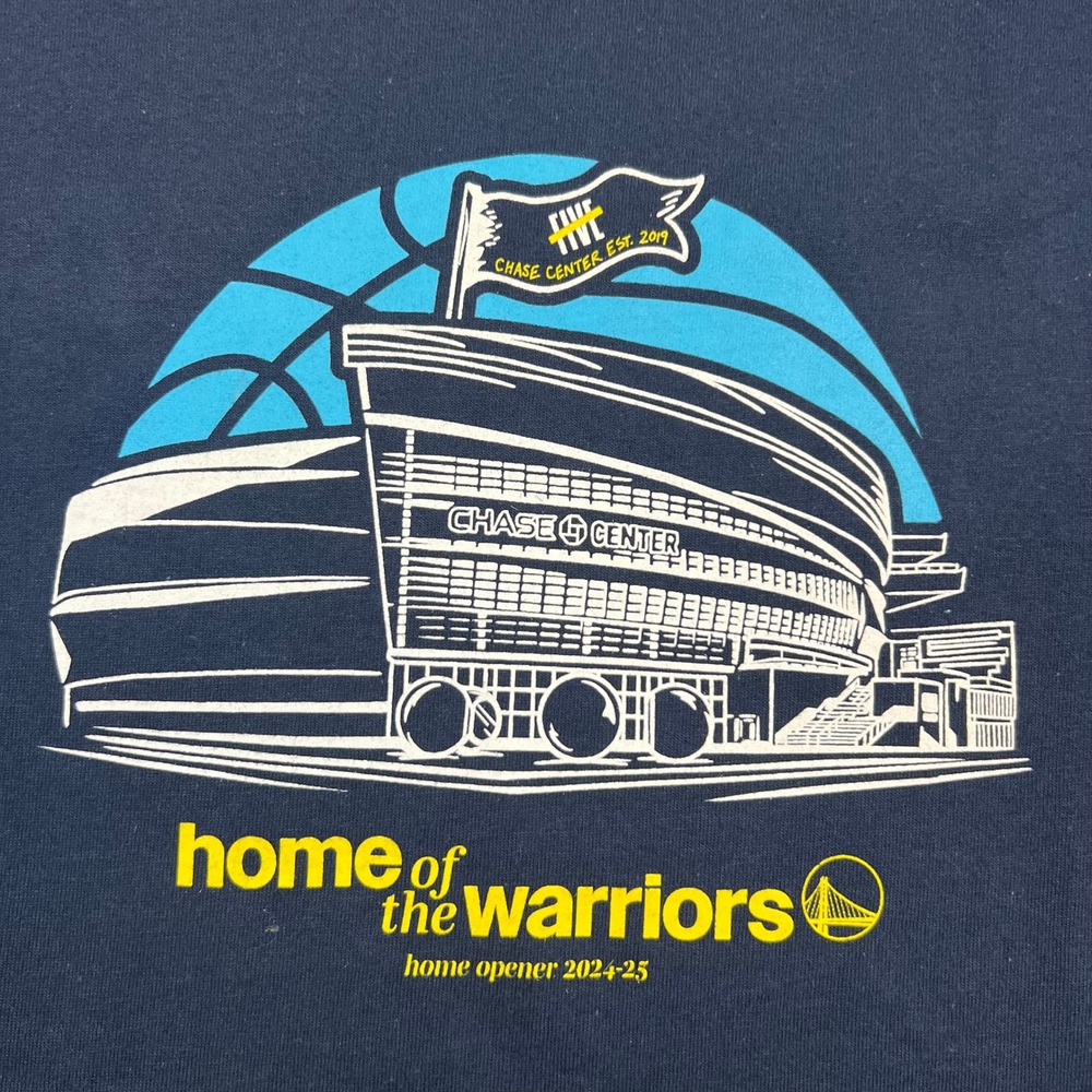 Warriors Chase Center T Shirt Adult XL Navy Excellent Home Opener 2024-25 Gildan